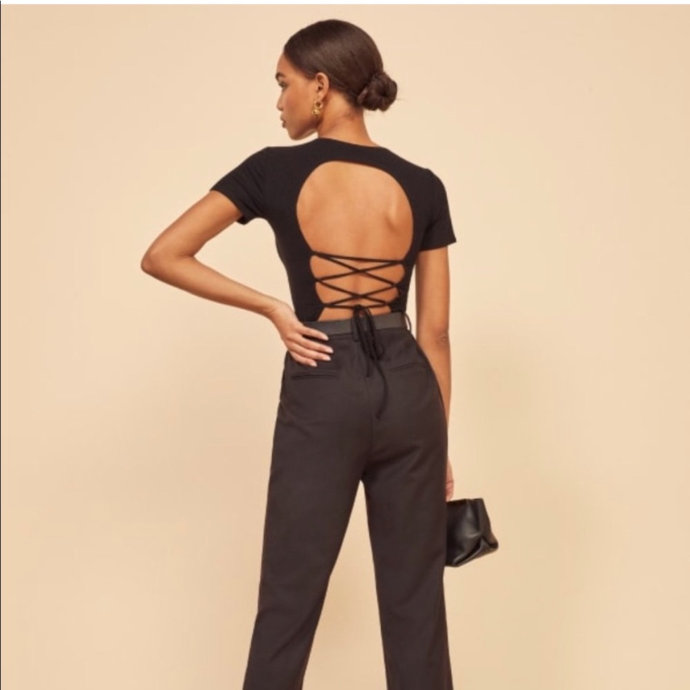 Reformation Pablo Lace-Up Back Top